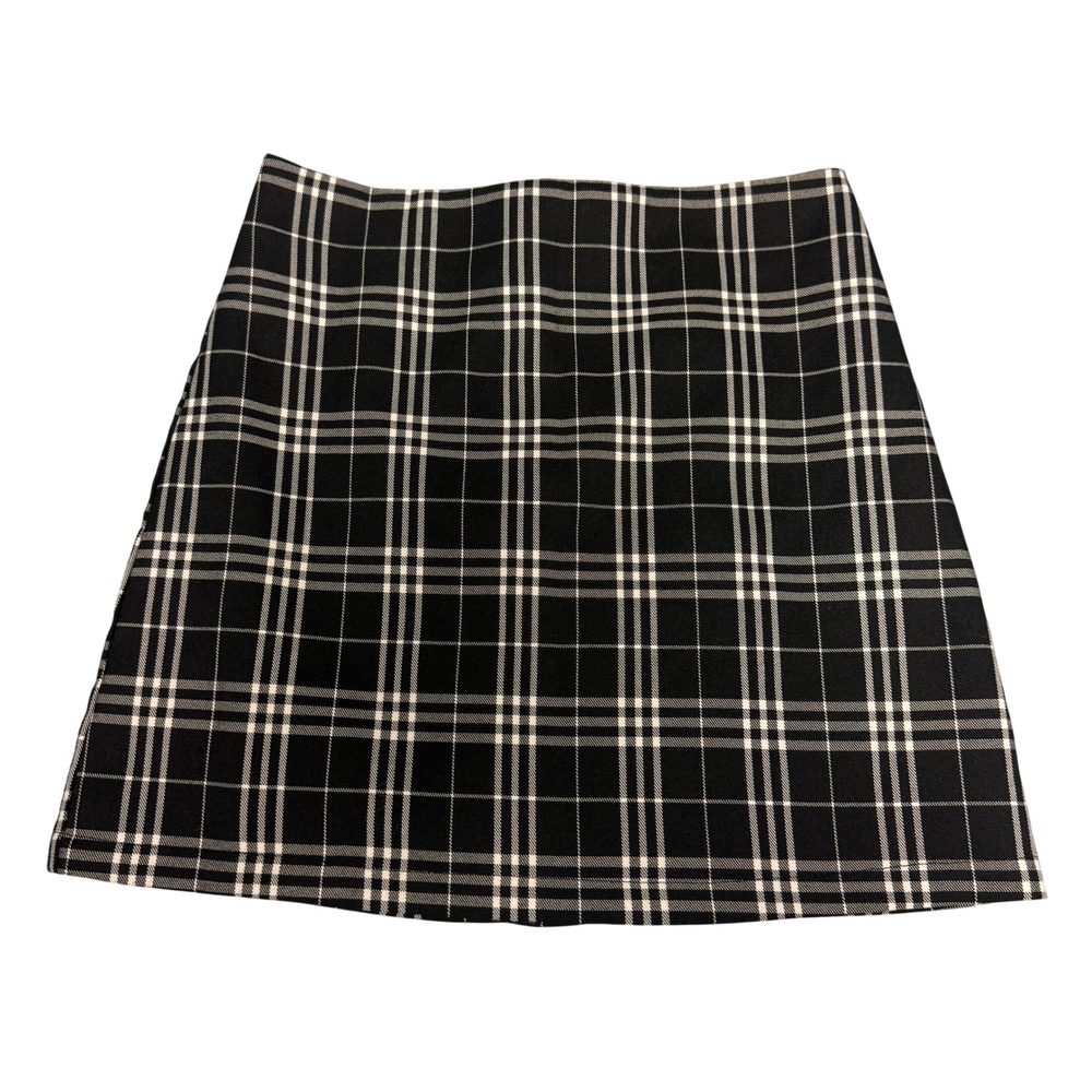 Blue Rain Youth 14 Black White Plaid Mini Skirt Preppy Academia Cute Feminine